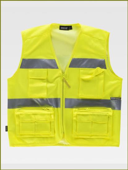 GILET GIALLO C/BANDE E TASCHE