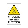 CARTELLO ATTENZIONE RECINTO ELETTETTRICO IN ALLUMINIO CM 20X30